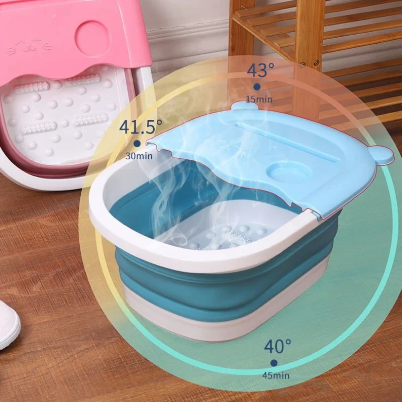 Foldable Foot Bath Bucket Massage Foot Massage Wash Basin Home Laundry Tub Bucket Children's Bath Basin