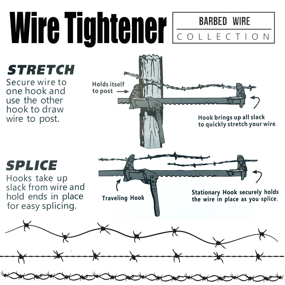 Chain Fence Strainer Fence Plain Barbed Wire Strainer for Plain Barbed Wire Stretcher Tool 5