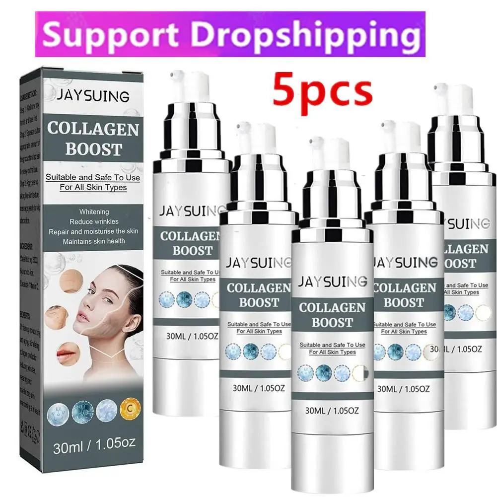 5X 30ML Collagen Boost Serum Anti-aging Dark Spot Remover Whitening Care Anti-Wrinkle Cream Brightening Face Firming Wholesale