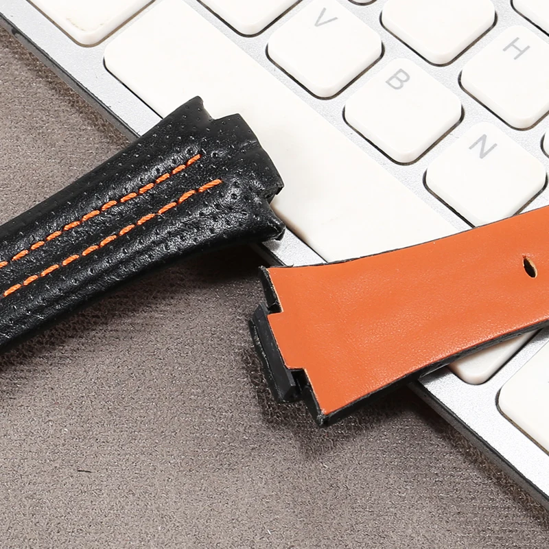 Leather Watchband With Substitute Sportura Series SNL017 7L22 SNA595P2 Model Male Interface Cowhide Watch Strap 27-15mm
