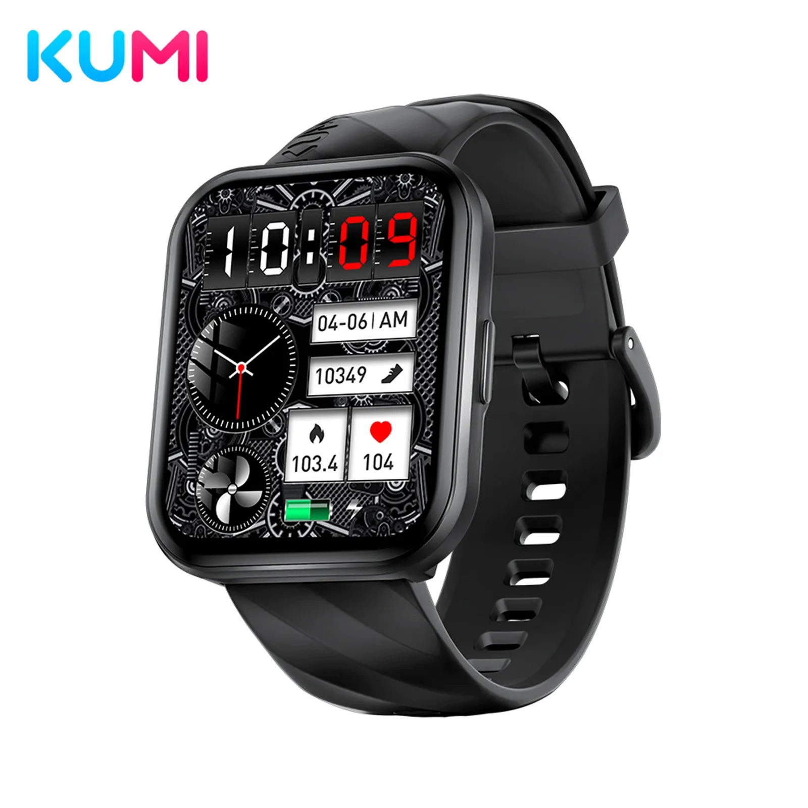 

KUMI KU6 Meta Smartwatch 1.96 Inch Full Screen For Android Phones, IP68 Waterproof Smart Watches Heart Rate Blood Oxygen Fitness