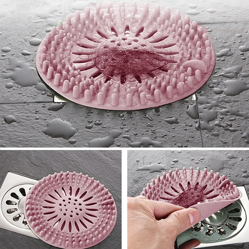 Bathroom Hair Sink Sewer Filter Floor Drain Strainer Hair Stopper Shower Drain Cover Kitchen Sink Anti-blocking 1PC sink filter sink overflow cover kitchen sink filter sink strainer floor drain filter hair drain catcher kitchen sink strainer shower drain cover shower drain filter sink hole cover