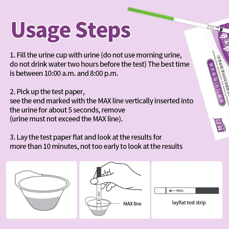 LH Ovulation Test Kit Luteinizing Hormone Testing Strips Over 99% Accuracy Female Urine Measuring Cup for Women 20pcs