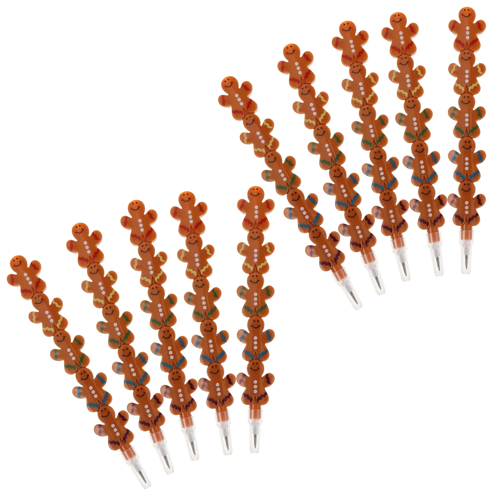 

Stacking Pencils Blocks Pencils Christmas Gingerbread Pencils Non-Sharpening Xmas Plastic Stackable Pencils (Light Brown)