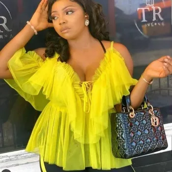 Top sexy da donna personalizzati camicia con cinturino estivo rosa nero blu giallo beige gilet moda donna abbigliamento africano 2020 nuovo stile H 1