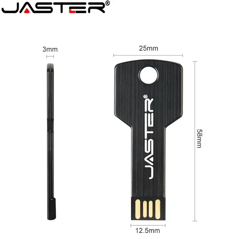USB Flash Drive Flash Drive JASTER Metal key Shape USB 2.0 Flash Drives Pen Drives Waterproof Memory Stick Real Capacity U Disk 16GB 32GB 64GB USB stick 8GB