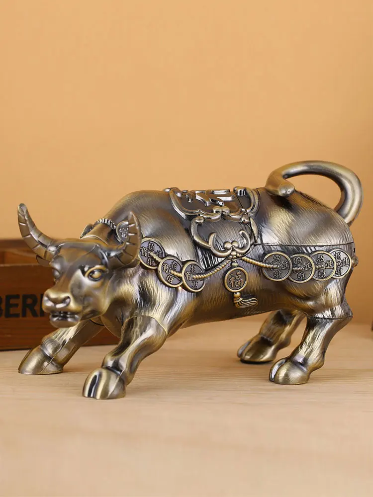 Cenicero de metal retro creativo para corrida de toros, para el hogar, la oficina, resistente al viento, antihumo, para sala de estar, adorno decorativo de escritorio, 1 unidad