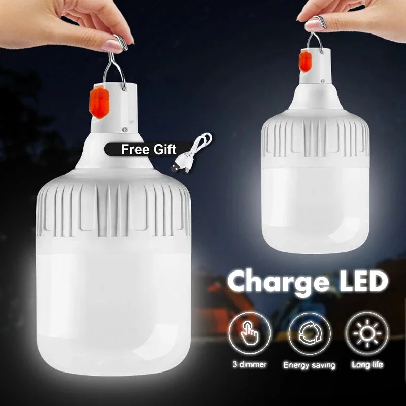 

Portable Emergency Lights Hook Outdoor USB Rechargeable Mobile LED Lamp Bulbs Fishing Camping Patio Porch Garden Lighting 250W