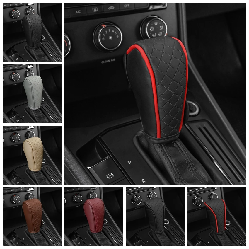 

Car Gear Shift Cover Automatic Transmission Leather Shift Lever Cover Manual Gearbox Shifter Knob Protector Handle Stick Case