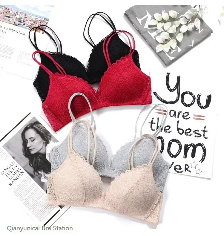 2025  Women Push Up Sexy Underwear Thin Breathable Bras Women Girl's Lace Brassiere Soft Lingerie Underwear A/B Cup