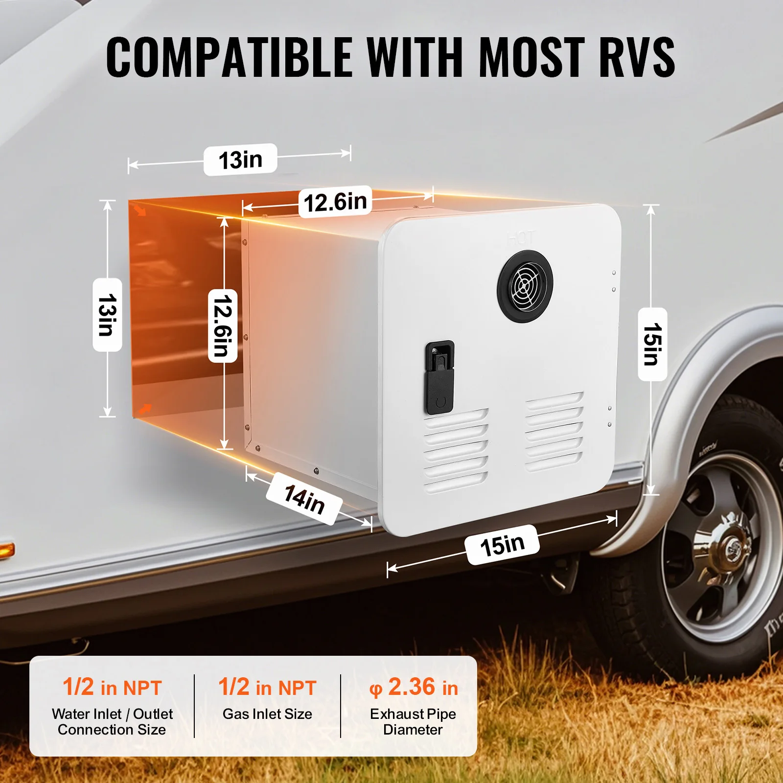 SucceBuy RV Tankless Water Heater Instant Shower 15 x 15 in Optimized Comfort Performance Hot Water Ideal for RVers' Family 6