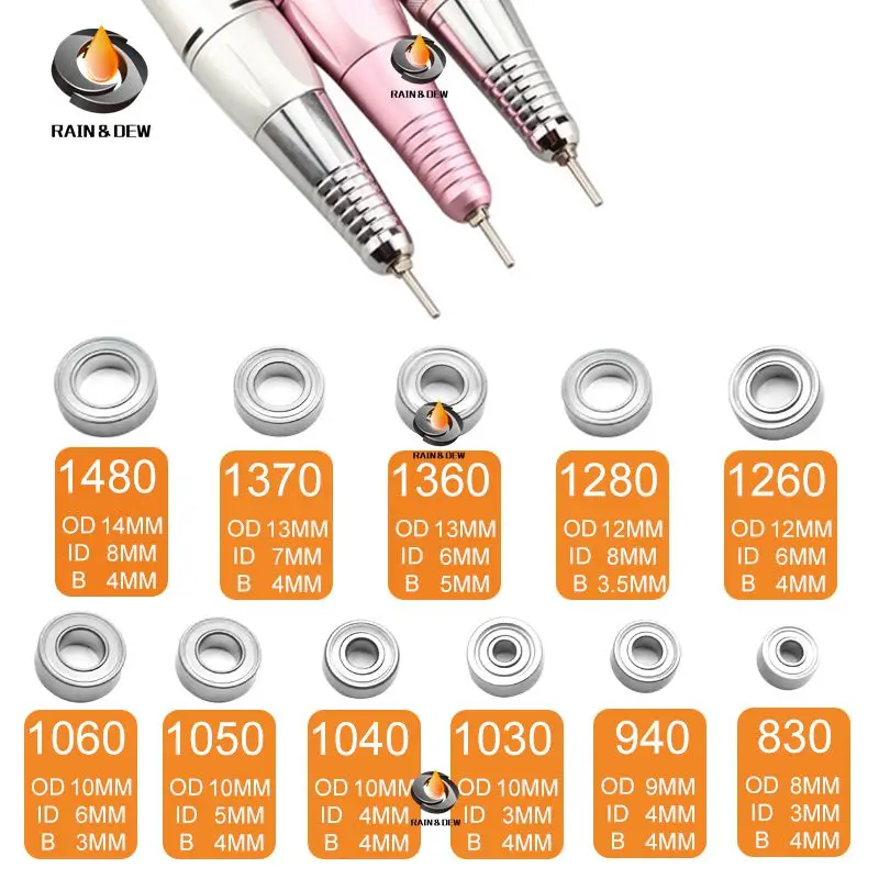 Nail Drill Bearing 4Pcs High Speed Bearing Replace For KUPA UPOWER UP200 UG12/SUG12 Nail Drill Handpiece