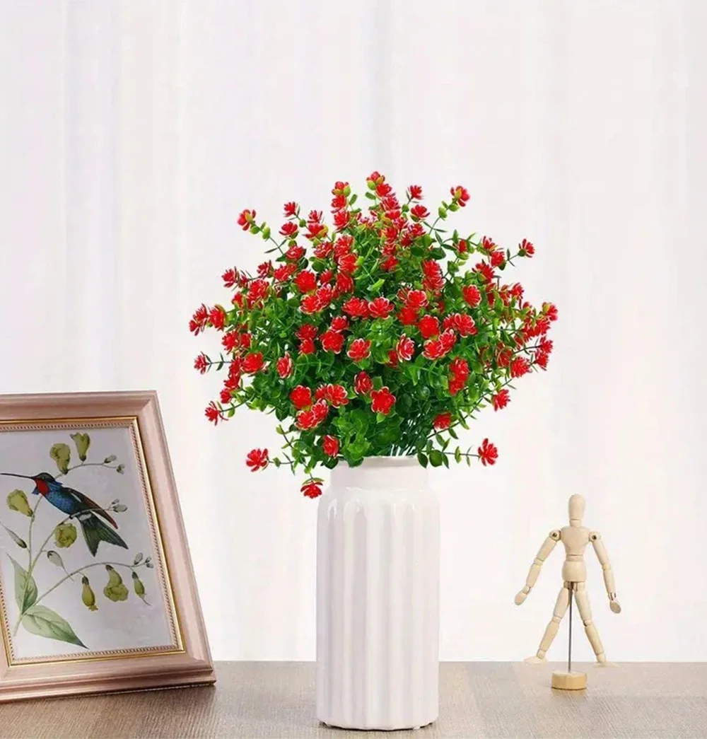 1 Bündel künstliche Blumen im Freien, grüne Sträucher, Pflanzen, künstliche Blumenwand für Büro, Zuhause, Wohnzimmer, Hochzeit, Gartendekoration – Detail 23
