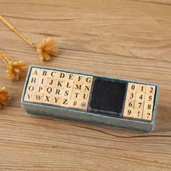 40-Piece Wooden Stamp Set: Vintage Typewriter Numbers & Letters (Block capitals)