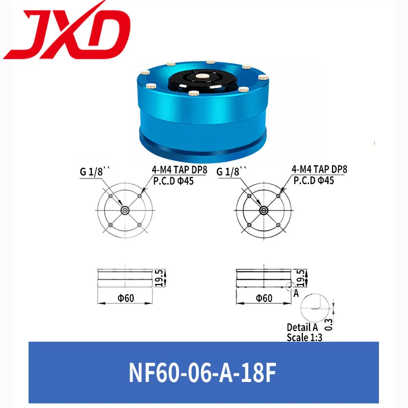 Фото JXD Bernoulli Gripper NF20-06-A-M5F NF40-06-A-18F-18F металлическая бесконтактная Вакуумная присоска из алюминиевого сплава №5