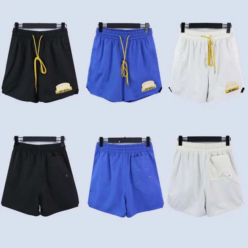 

23SS High Quality 1:1 Logo Embroidery Rhude Shorts Men Women EU Size Cool Fabric Rhude Shorts Casual Shorts Summer