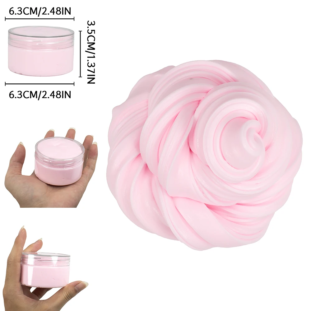 120ml Fluffy Butter Slime Kit Super Soft Non-Sticky Polymer Clay Supplies Light Soft Cotton Plasticine for Slime Party gifts 5