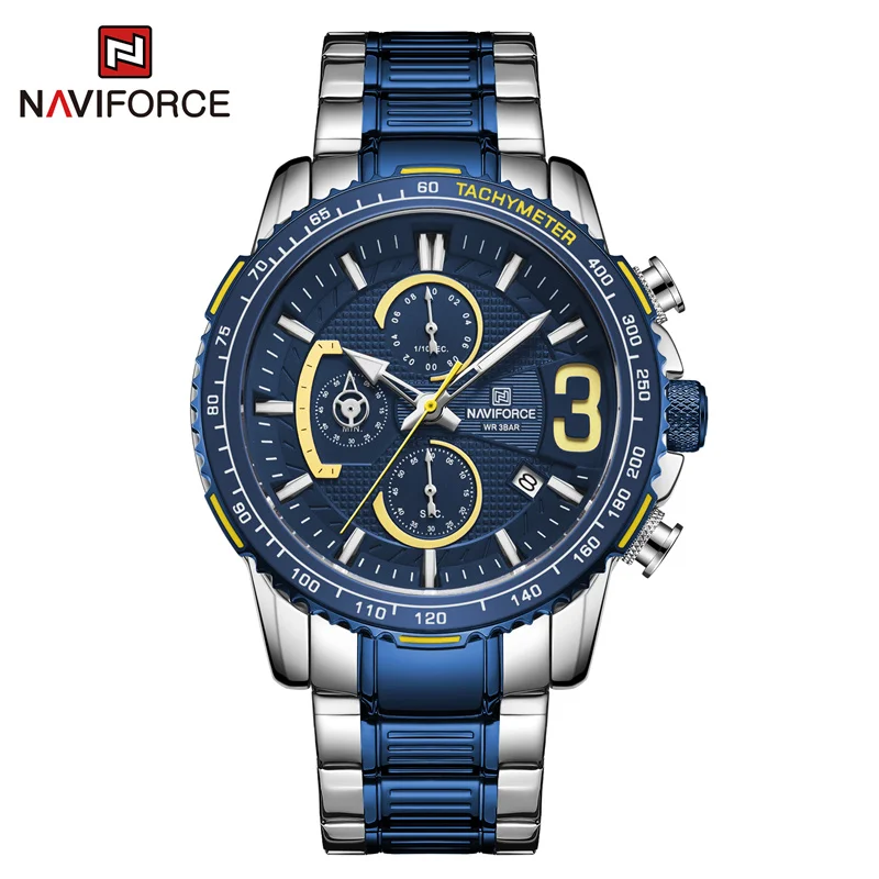 Montres pour hommes montre à quartz étanche pour hommes en acier inoxydable horloge de sport chronographe_voghion.com
