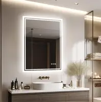 LED Light Bathroom Mirror Illuminated Wall Mounted Vanity Makeup Anti-Fog Rectangle 3 Colors Touch Light - Image 3