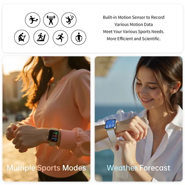 2.01'' Waterproof Smart Watch with Message Answer Call Sleep Monitoring Sports Pedometer Information Alerts For iPhone Android 4