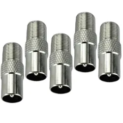 5PCS STB Quick Plug RF Coax F Female To TV Male IEC Antenna Coaxial Connector F Connector TV Coaxial plug