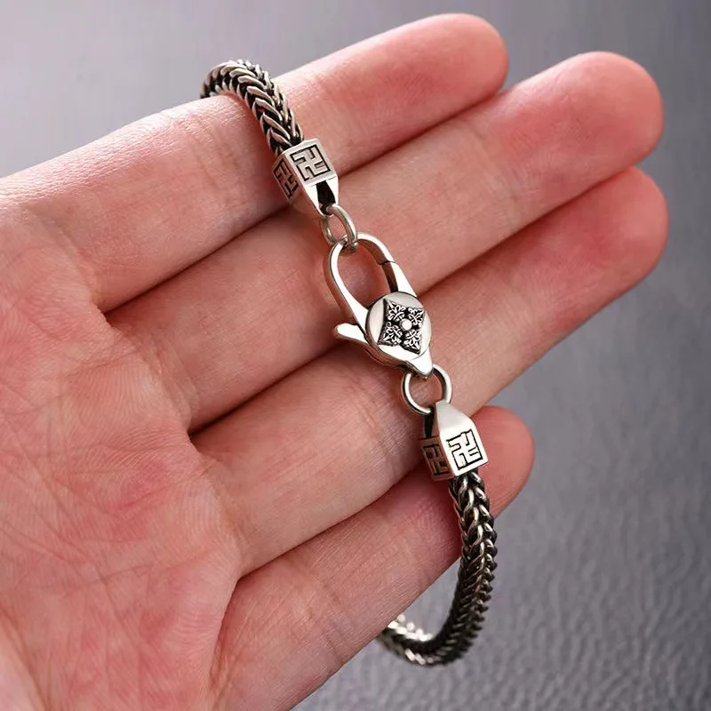 Bocai Nieuwe Real S925 Zilveren Sieraden Accessoires Modieuze Diamanten Stamper Vossenstaart Ketting Heren En Dames Armband Groothandel