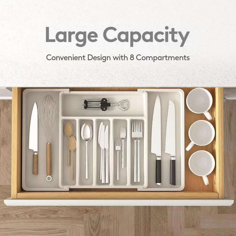 

Capacity Cutlery Organizer Expandable Utensil Tray with 8 Compartments for Dinnerware Storage Organization for Jewelry for Easy