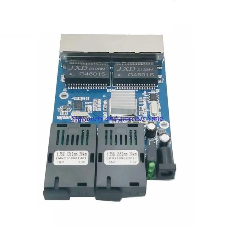 파이버 스위처 4 RJ45 UTP 4 RJ45 2G4E 기가비트 파이버 광학 미디어 컨버터 이더넷 데이터 전송 보드 J2HC