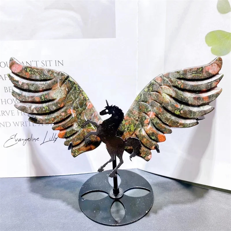 

Натуральный дракон, кровь, единорог, крылья с подставкой, энергия, драгоценный камень, исцеляющая фотография, 1 пара