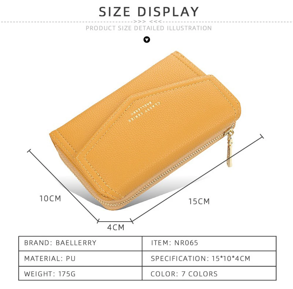 Baellerry Women's RFID Blocking Short Wallet with 8 Card Slots & Zipper Coin Pocket - Gift for Her (Christmas/Birthday)