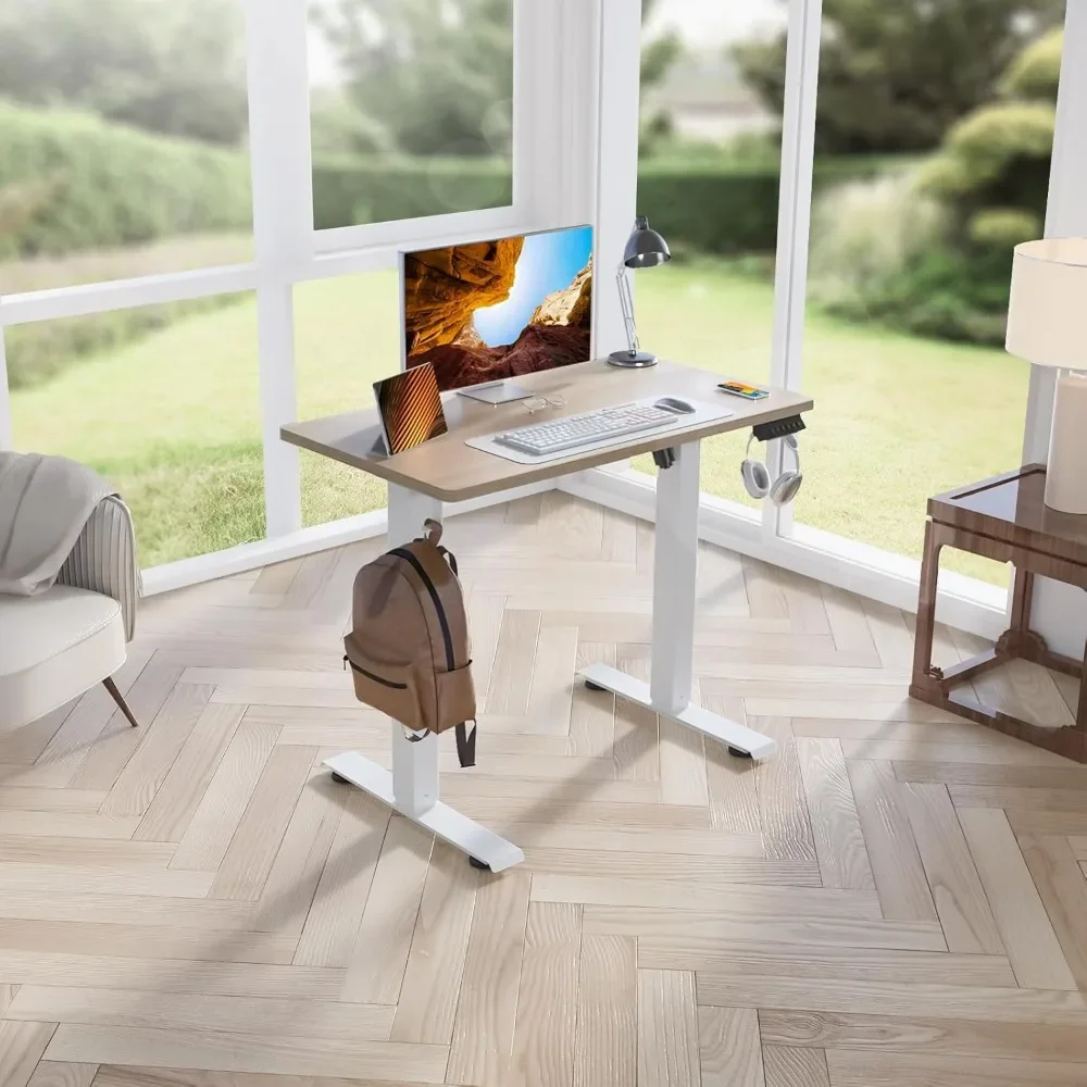 New2025-Standing Desk Height Adjustable Small Electric Stand Up Desks [35 x 20 Inch] - Ergonomic Sit Stand Desk Rising Desks for