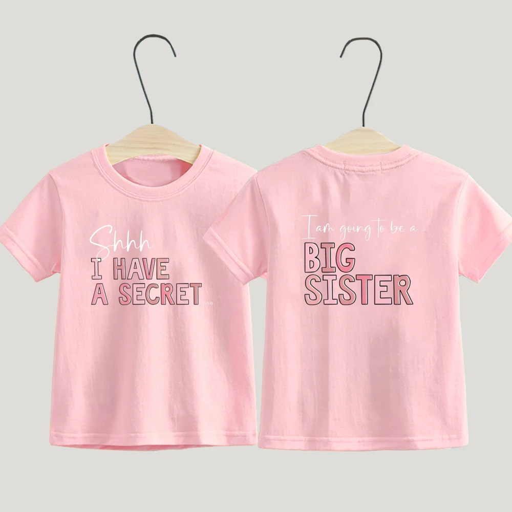 T-Shirt „Big Sister“ „I Have A Secret Befördert To Big Sister“, Schwangerschaftsankündigung, Geschenk „Going To Be A Big Sister“, Kinder-T-Shirt – Detail 6
