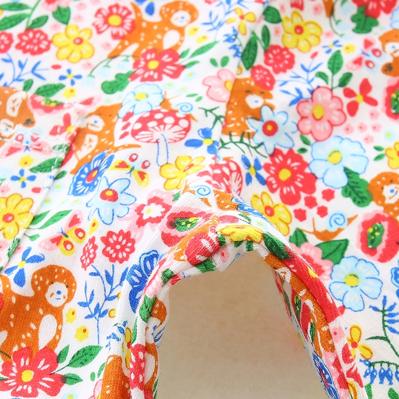 2025 Autumn Spring Children's Clothing Kids Clothes Cotton Fall Baby Girls Long Sleeves Cartoon Flowers Dresses