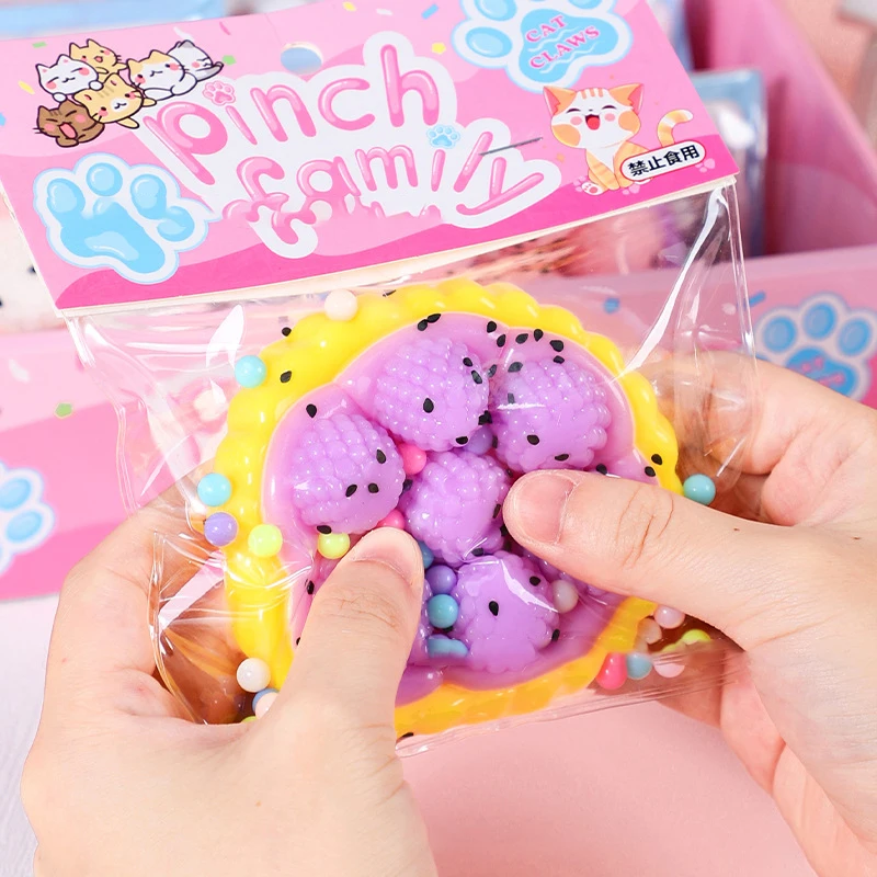 Strawberry Cake Mochi Taba Squishy Toy Cute Sticky Decompressions Pinching Squeeze Toy Novelty Kids Adult Birthday Gift 2