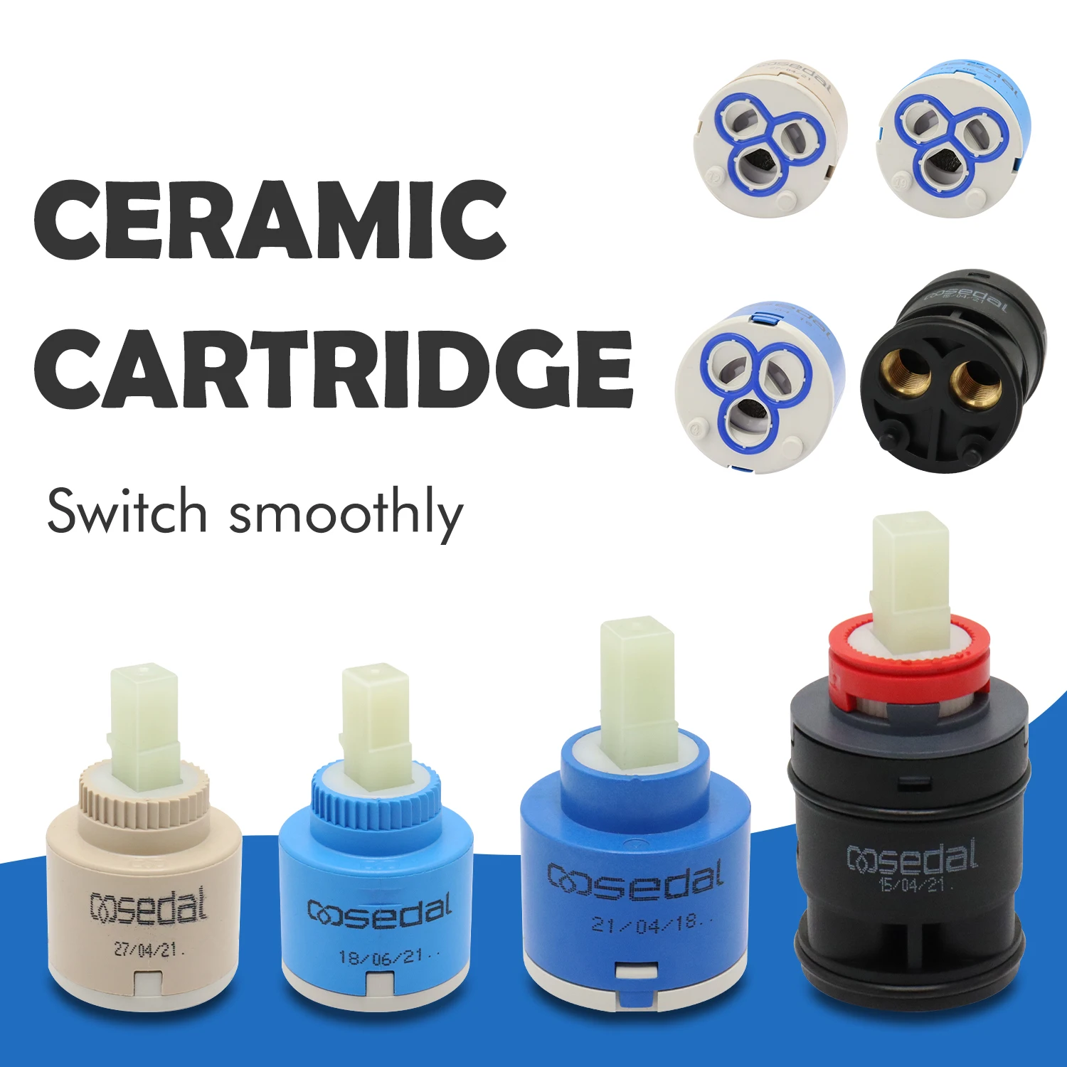 Description Picture 5 of item35mm/40mm Watersaving Replacement Ceramic Spool Water Mixer Tap Faucet Cartridge Kitchen Bathroom Faucet Replace Part