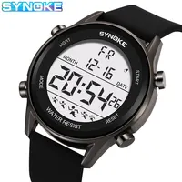 SYNOKE Men Outdoor Sports Multifunctional Waterproof Large Screen Display Luminous LED Digital For Men Fashion Silicon Watch 1