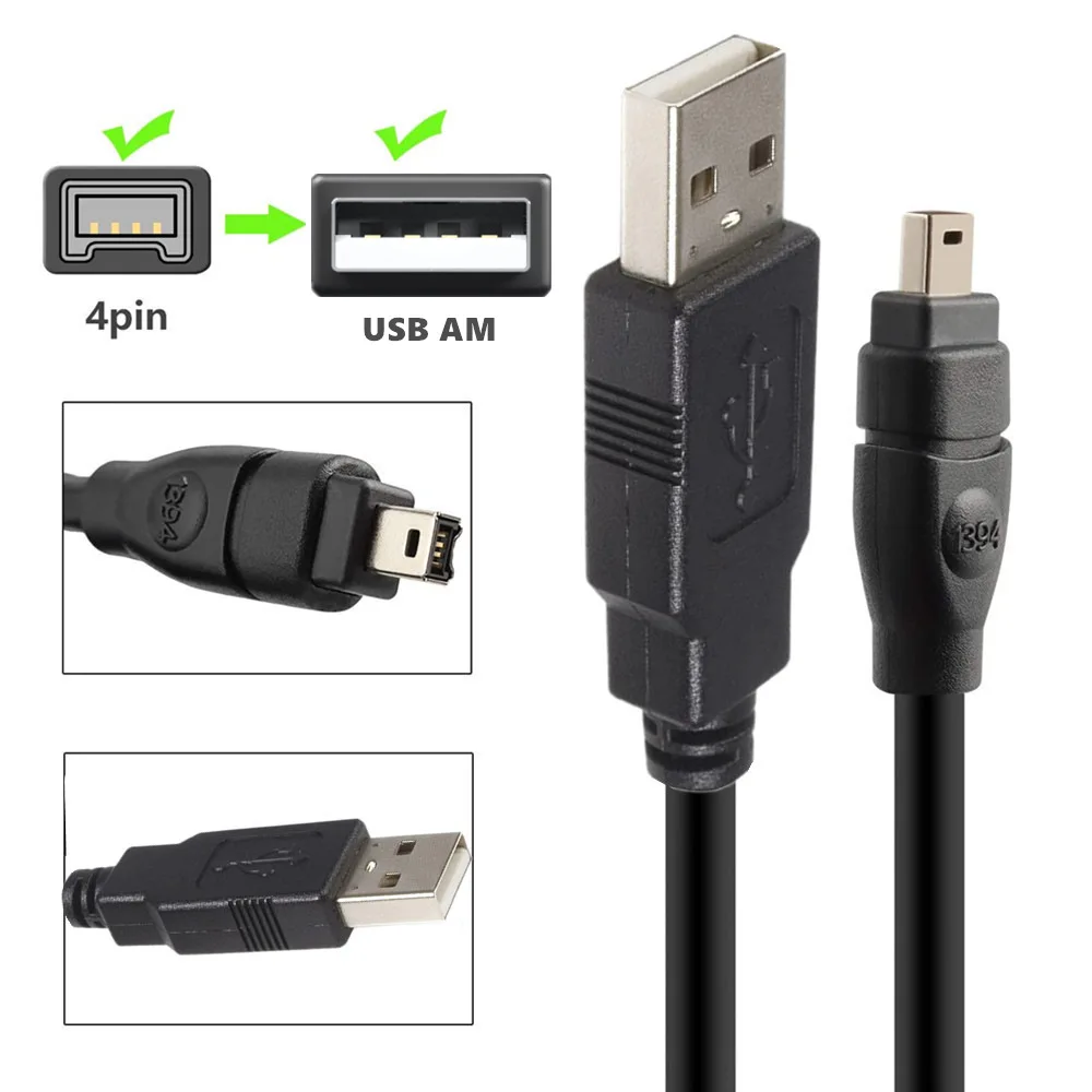

USB штекер к Firewire IEEE 1394 4-контактный штекер адаптера ILink шнур Firewire 1394 кабель для камеры SONY DCR-TRV75E DV кабель