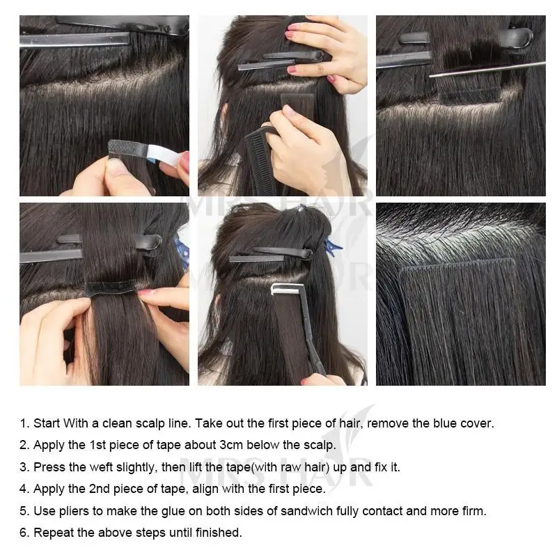 MRS HAIR Invisible Tape Hair Extensions Hand Tied Tape in Hair Extensions Human Natural Adhesive Extension 10pcs/pack human hair extensions hair extensions