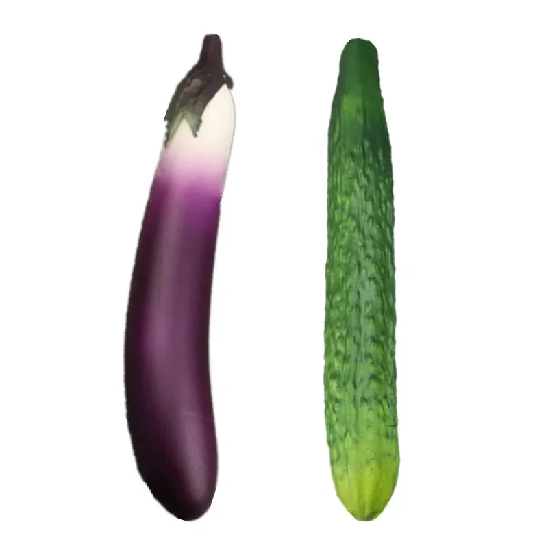 Realistic Simulation Vegetables Ornament Soft And Safe Artificial Fake Aubergine Cucumber Ornament Replicas for Display,vegetable ornaments