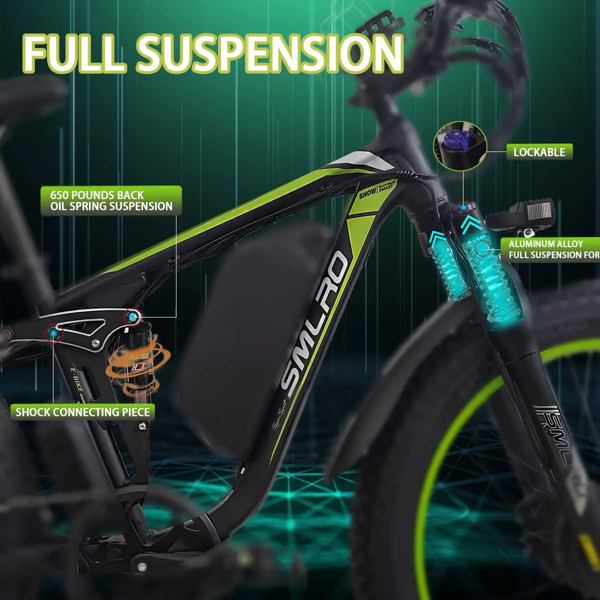 2000W Dual Motor Electric Mountain Bicycle 48V 22.4AH Full Suspension City Road Ebike 26" Fat Tire E Bike V3 MTB Velo