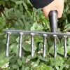 Weeding Hoe Rake 4/7/9/12 Teeth Farm Tool Weeding Scarifier Artifact Agricultural Nail Harrow Carbon Steel Gardening Weeding Too 6