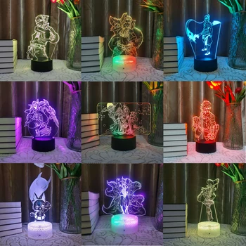 LOL 리그 오브 레전드 게임 피규어 야스오 이 제드 3D LED 네온 야간 조명, 어린이 앉는 방, 다채로운 장식, 크리스마스 램프 선물