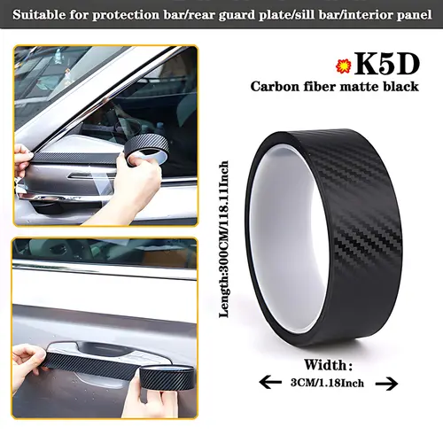 High quality K5D Transparent carbon fiber Car Door Protector Stickers Anti Scratch Tape Auto Trunk Sill Scuff Protector Film - Image 10