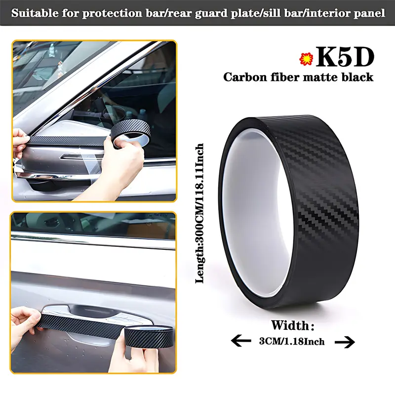 High quality K5D Transparent carbon fiber Car Door Protector Stickers Anti Scratch Tape Auto Trunk Sill Scuff Protector Film - Image 10