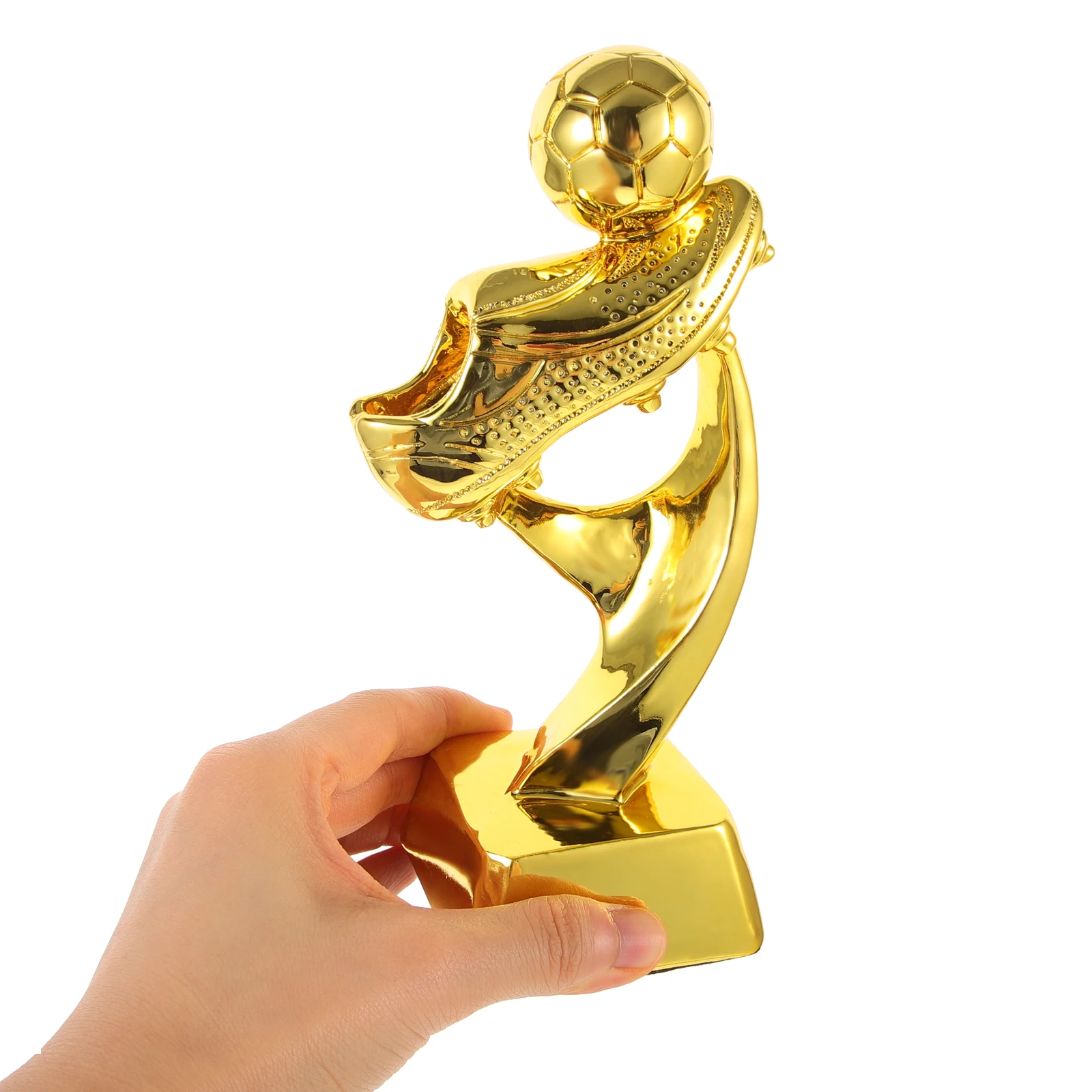 Plastic Trophy Toys Mini Resin Football Trophy Plating Soccer Match Award Toy With Base For School Kindergarten Youth Football Championship Trophy