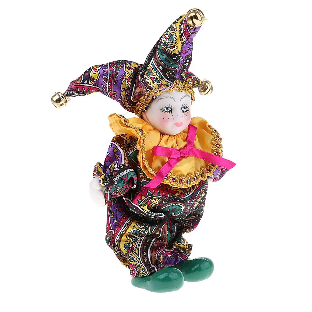 6inch 16cm Pocerlain Triangel Doll Clown Doll Home Desk Display Ornaments #4