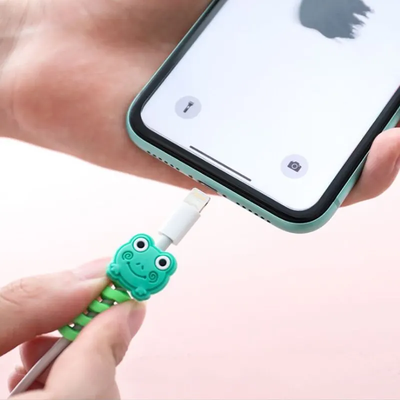 4pcs/set Cartoon Animal Cable Wire Protector Cord Wire Protection Mini Cover Charging Cable Winder Cable Wire Protector