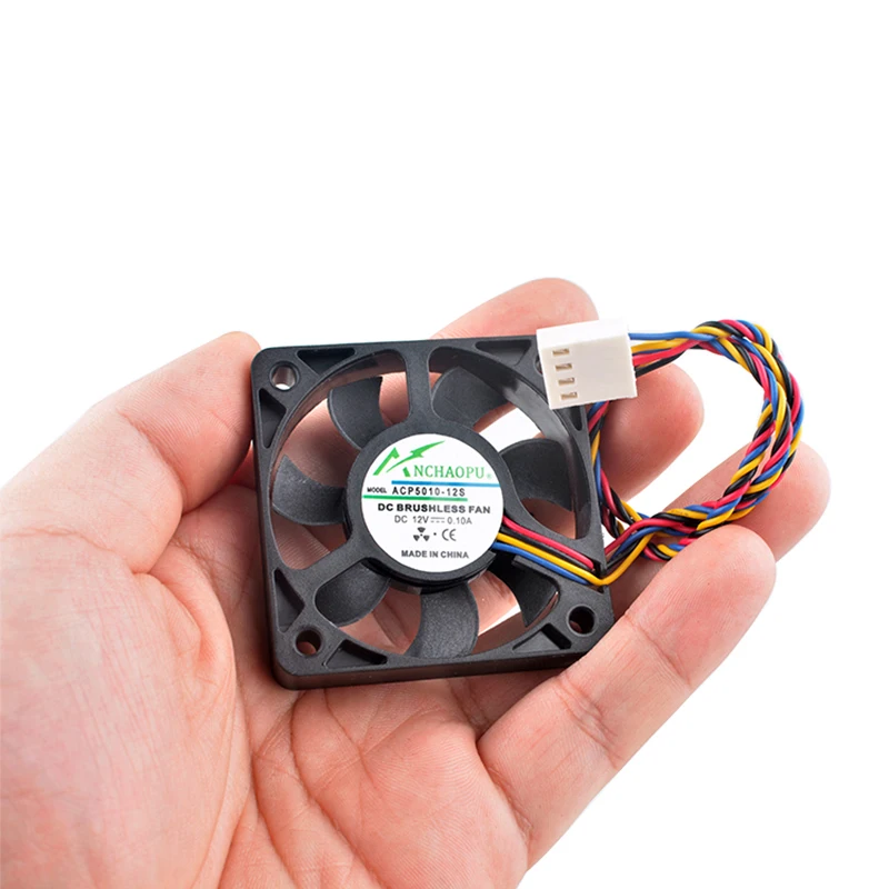 ANCHAOPU ACP5010-12S ACP5010-12PWM 5cm 50x50x10mm 50mm fan DC12V 0.10A 4pin Quiet cooling fan For chassis CPU