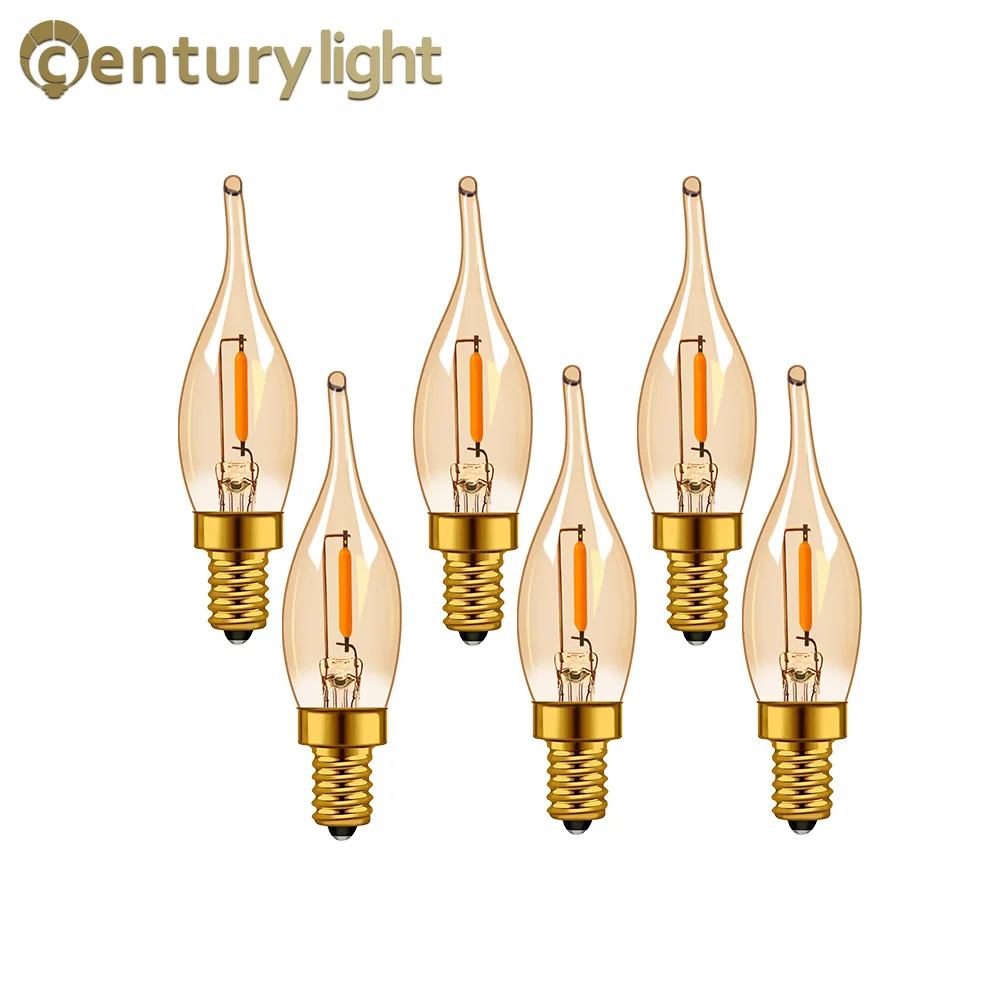 

E12 Base Retro LED Filament Bulbs C22TG 0.5W 220V E14 Candle Mini Bulb 2200K Candelabra Edison Lamp For Chandelier Pendant Light