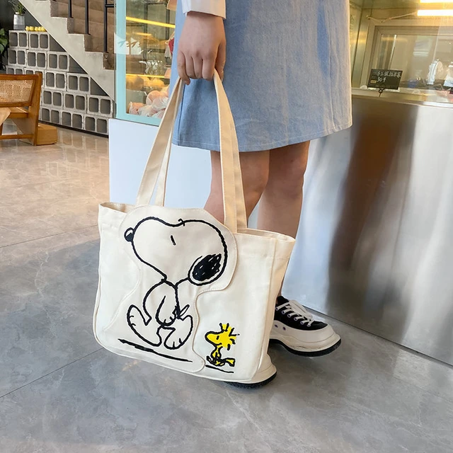 Take Care Earth Snoopy Tote, Snoopy Cartoon Canvas Tote Bag